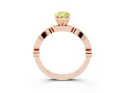 Pear-Shaped Vintage Milgrain Engagement Ring Setting for a Fancy Yellow Lab-Grown Diamond | Bezel Accents | Rose Gold
