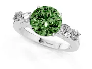 Round Close Set Five Stone Engagement Ring Setting for a Fancy Green Lab-Grown Diamond | Platinum