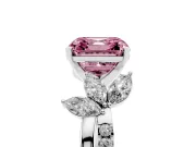 Asscher Cut Floral Vine Engagement Ring Setting for a Fancy Pink Lab-Grown Diamond | Sterling Silver