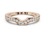 Round Lab-Grown Diamond Pavé Contour Wedding Band | Raised Rails | Rose Gold