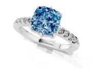 Cushion Cut Engagement Ring Setting for a Fancy Blue Lab-Grown Diamond | Platinum - Design NV-24649