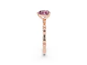 Heart-Shaped Bamboo Solitaire Engagement Ring Setting for a Fancy Pink Lab-Grown Diamond | Rose Gold