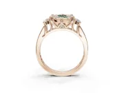 Marquise Halo Engagement Ring Setting for a Fancy Green Lab-Grown Diamond | Graduated Channel Band | Rose Gold