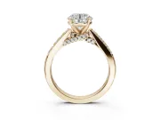 Round Pavé Solitaire Engagement Ring Setting | Crossover Gallery | Yellow Gold