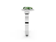 Pear-Shaped Halo Engagement Ring Setting for a Fancy Green Lab-Grown Diamond | Pavé Panel Shoulders | Platinum