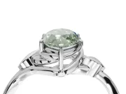 Marquise Bypass Solitaire Engagement Ring Setting for a Fancy Green Lab-Grown Diamond | White Gold