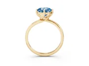 Cushion Cut Bypass Solitaire Engagement Ring Setting for a Fancy Blue Lab-Grown Diamond | Plain Band | Yellow Gold