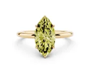 Marquise Hidden Halo Ring Setting for a Fancy Yellow Lab-Grown Diamond | Yellow Gold
