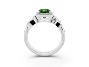 Radiant Cut Floral Halo Engagement Ring Setting for a Fancy Green Lab-Grown Diamond | Platinum