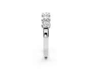 Oval Lab-Grown Diamond Half Eternity Band | Shared Prongs | White Gold