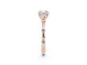 Cushion Cut Bar Set Engagement Ring Setting | Spaced Side Stones | Rose Gold