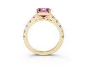 Asscher Cut Engagement Ring Setting for a Fancy Pink Lab-Grown Diamond | Yellow Gold - Design NV-24643