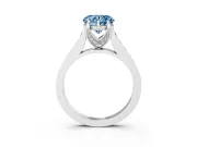 Heart-Shaped Graduated Pavé Engagement Ring Setting for a Fancy Blue Lab-Grown Diamond | Platinum