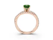 Radiant Cut Twisted Pavé Engagement Ring Setting for a Fancy Green Lab-Grown Diamond | Rose Gold