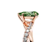 Pear-Shaped Crossover Engagement Ring Setting for a Fancy Green Lab-Grown Diamond | Rose Gold