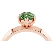 Fancy Green Marquise Cut Diamond Solitaire Engagement Ring Set in Rose gold with Flat Band and Prong Setting