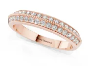 Round Diamond Pavé Eternity Band Set in Rose gold with Milgrain Edging