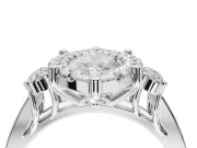 Marquise Halo Side Cluster Engagement Ring Setting | Graduated Channel Band | White Gold