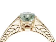 Pear-Shaped Split Shank Pavé Engagement Ring Setting for a Fancy Green Lab-Grown Diamond | Yellow Gold