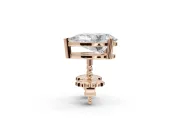 Princess Cut Lab-Grown Diamond Solitaire Basket Stud Earrings | Open Gallery | Rose Gold