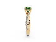 Cushion Cut Twist Engagement Ring Setting for a Fancy Green Lab-Grown Diamond | Yellow Gold