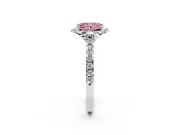 Radiant Cut Floral Petal Engagement Ring Setting for a Fancy Pink Lab-Grown Diamond | Petal Accents | Sterling Silver