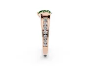 Heart-Shaped Half Bezel Engagement Ring Setting for a Fancy Green Lab-Grown Diamond | Rose Gold