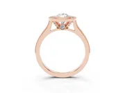 Pear-Shaped Vintage Milgrain Halo Engagement Ring Setting | Bezel Head | Rose Gold