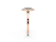 Emerald Cut Halo Engagement Ring Setting | Flat Tapered Band | Rose Gold