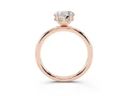 Heart-Shaped Hidden Halo Engagement Ring Setting | Thin Plain Band | Rose Gold