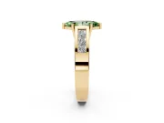 Marquise Channel-Set Engagement Ring Setting for a Fancy Green Lab-Grown Diamond | Yellow Gold