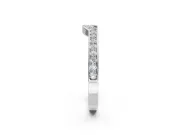 Round Lab-Grown Diamond Pavé Contour Wedding Band | Raised Rails | Platinum