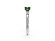 Cushion Cut Shared Prong Engagement Ring Setting for a Fancy Green Lab-Grown Diamond | Platinum