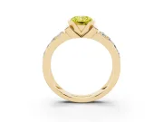 Radiant Cut Half Bezel Engagement Ring Setting for a Fancy Yellow Lab-Grown Diamond | Channel Band | Yellow Gold