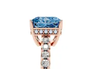 Radiant Cut Engagement Ring Setting for a Fancy Blue Lab-Grown Diamond | Rose Gold - Design NV-24649