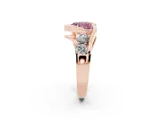 Heart-Shaped Bezel Bypass Engagement Ring Setting for a Fancy Pink Lab-Grown Diamond | Rose Gold