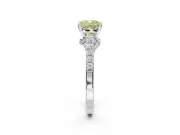Cushion Cut Pavé Solitaire Engagement Ring Setting for a Fancy Yellow Lab-Grown Diamond | Crossover Gallery | White Gold