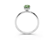 Fancy Green Pear Cut Diamond Solitaire Engagement Ring Set in Platinum with Prong Setting and Polished Band
