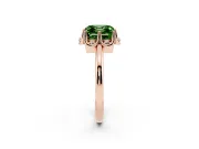 Asscher Cut Petal Halo Engagement Ring Setting for a Fancy Green Lab-Grown Diamond | Rose Gold