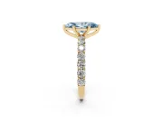 Marquise Shared Prong Engagement Ring Setting for a Fancy Blue Lab-Grown Diamond | Yellow Gold