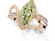 Marquise Bypass Solitaire Engagement Ring Setting for a Fancy Yellow Lab-Grown Diamond | Pavé Strands | Rose Gold