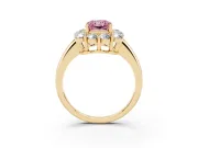 Radiant Cut Cluster Halo Engagement Ring Setting for a Fancy Pink Lab-Grown Diamond | Large Round Accents | Yellow Gold