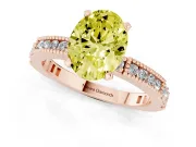 Oval Vintage Pavé Engagement Ring Setting for a Fancy Yellow Lab-Grown Diamond | Rose Gold