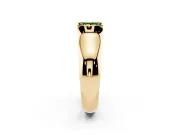 Princess Cut Half Bezel Solitaire Engagement Ring Setting for a Fancy Green Lab-Grown Diamond | Wide Band | Yellow Gold