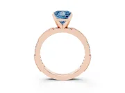 Princess Cut Vintage Pavé Engagement Ring Setting for a Fancy Blue Lab-Grown Diamond | Rose Gold