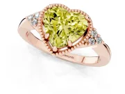 Heart-Shaped Milgrain Frame Engagement Ring Setting for a Fancy Yellow Lab-Grown Diamond | Rose Gold