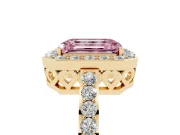 Emerald Cut Halo Engagement Ring Setting for a Fancy Pink Lab-Grown Diamond | Yellow Gold - Design NV-24751