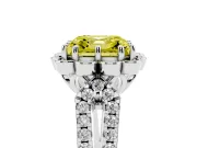 Asscher Cut Halo Engagement Ring Setting for a Fancy Yellow Lab-Grown Diamond | Sterling Silver - Design NV-24768