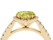 Heart-Shaped Halo Pavé Engagement Ring Setting for a Fancy Yellow Lab-Grown Diamond | Yellow Gold