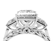 Princess Cut Diamond Three-Stone Ring Set in White gold with Braided Band